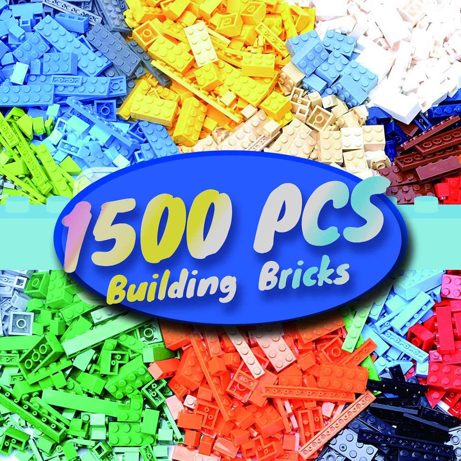 HUIZDQ 1500 piezas de ladrillos de construcción, bloques pequeños c...