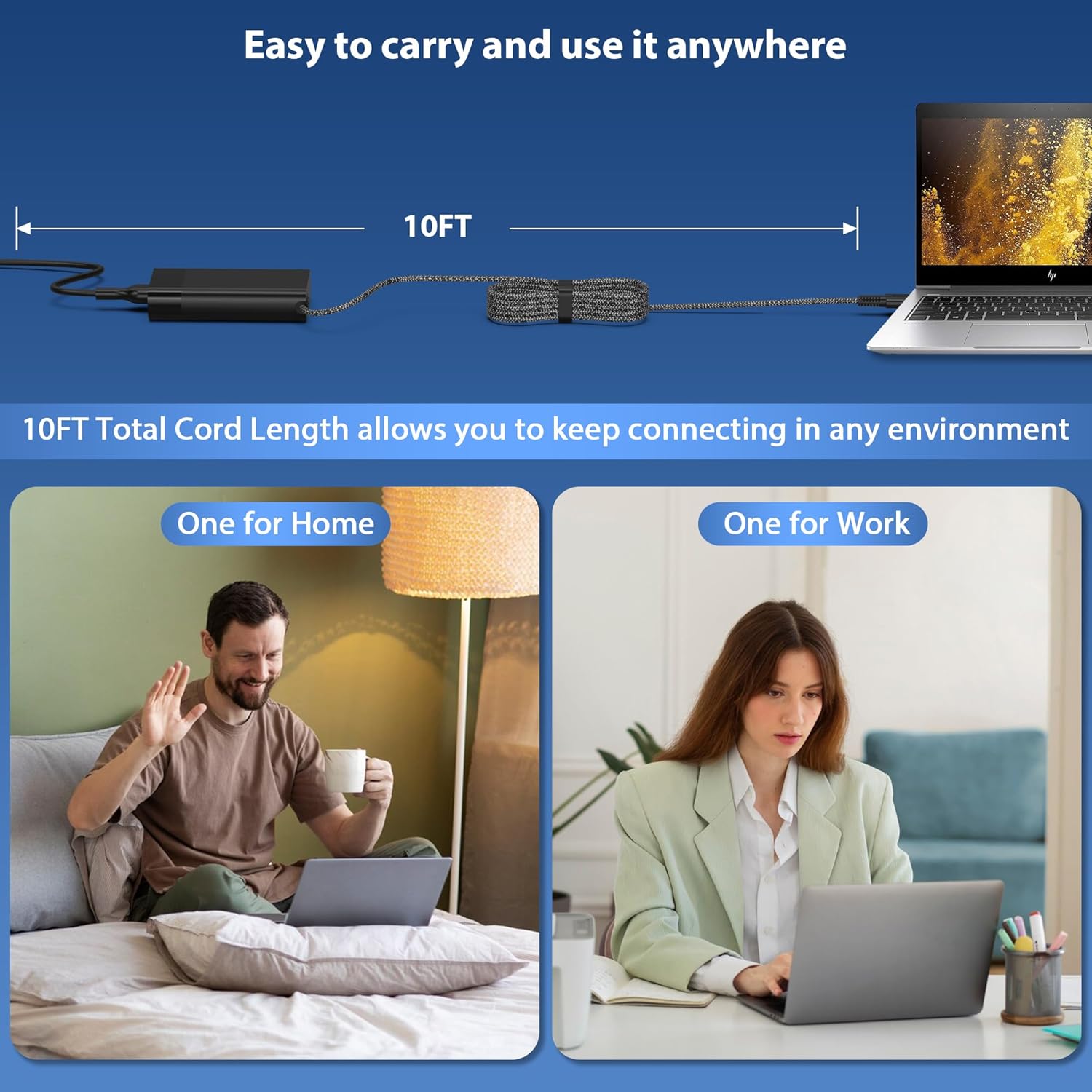 Cargador de laptop Slim HP 90W USB C 2025 de repuesto para HP Spect...