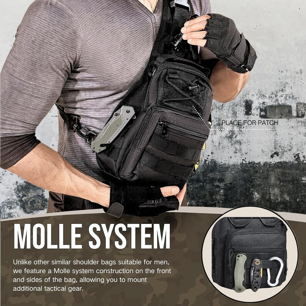 LBlanco Mochila táctica para el hombro, pequeña, para exteriores, p...
