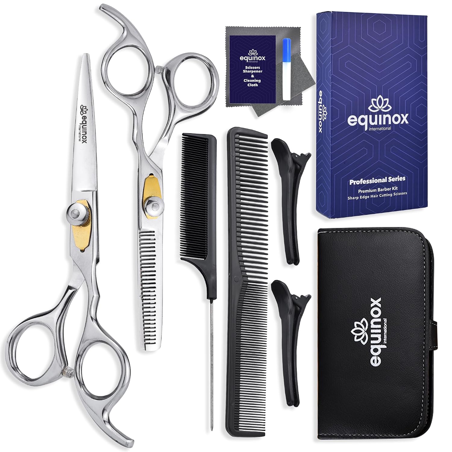 Equinox - Tijeras profesionales para cortar el cabello, longitud to...