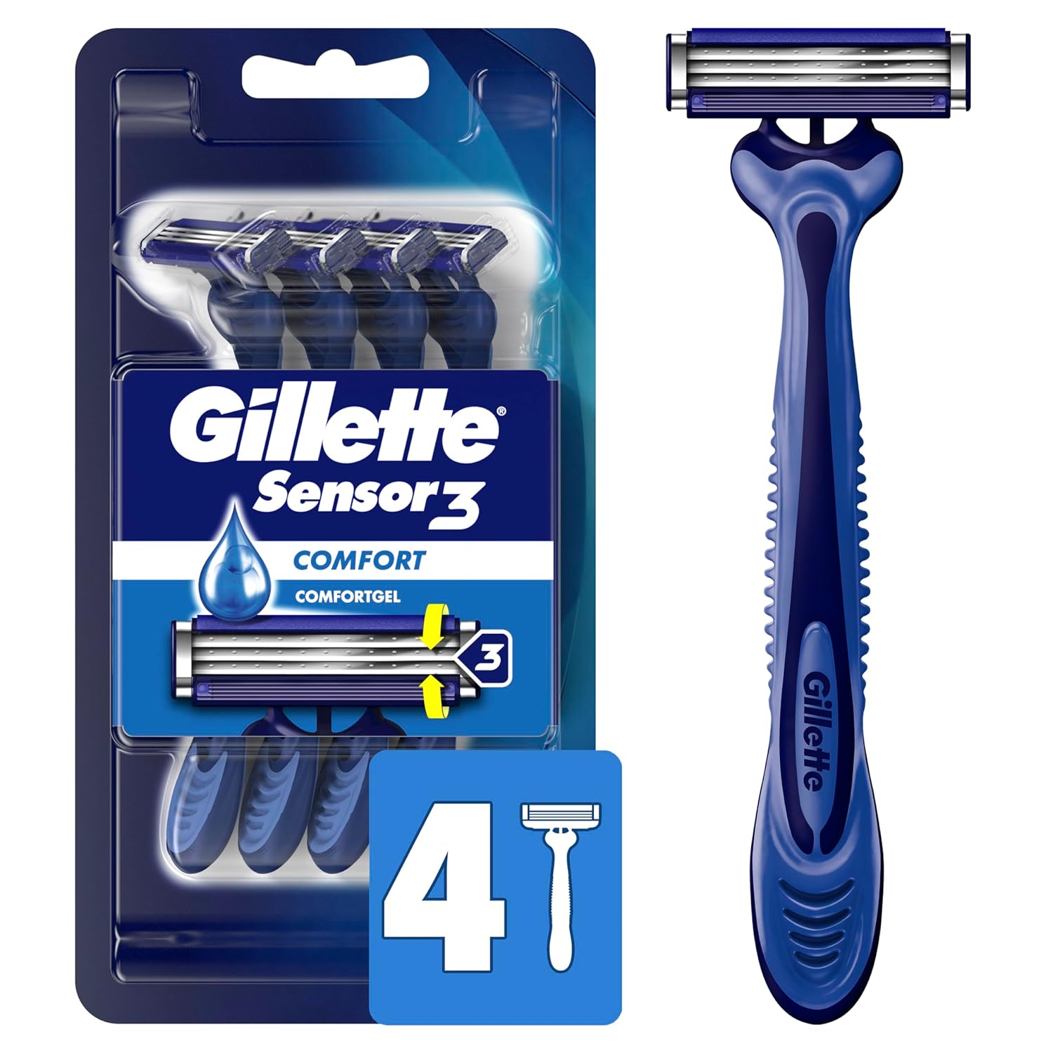 Gillette Sensor3 Afeitado suave \u2013 Maquinilla de afeitar desech...