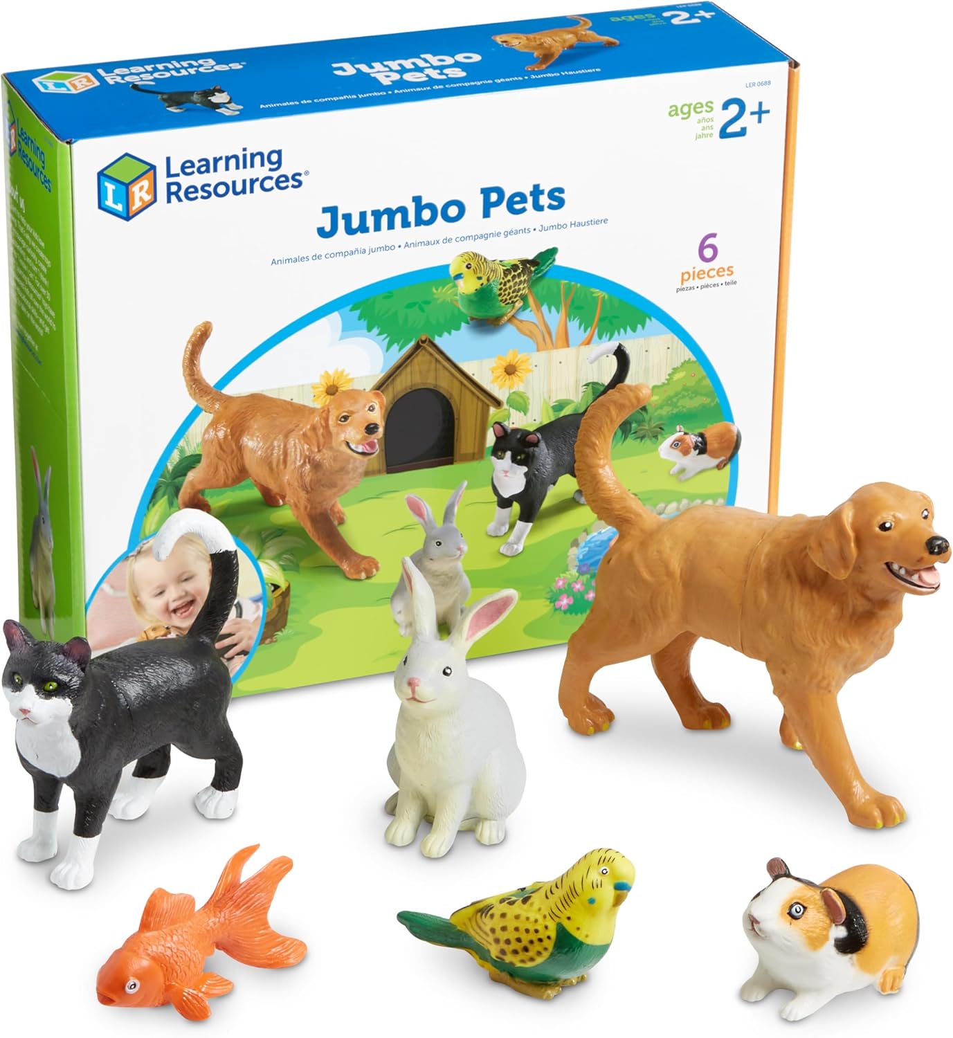 Learning Resources Figuras de animales domésticos Jumbo - 6 piezas,...