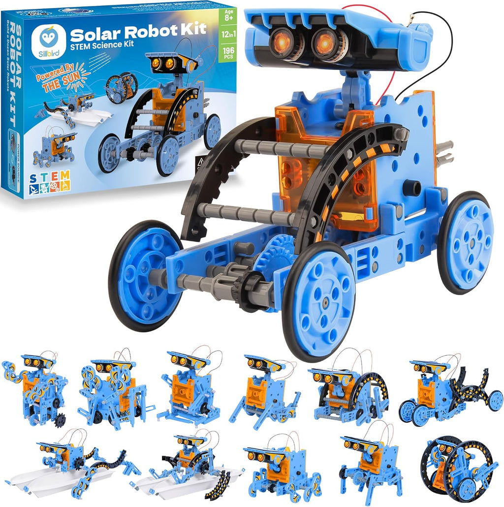 Sillbird Kit de robot de construcción solar, regalo STEM para niños...