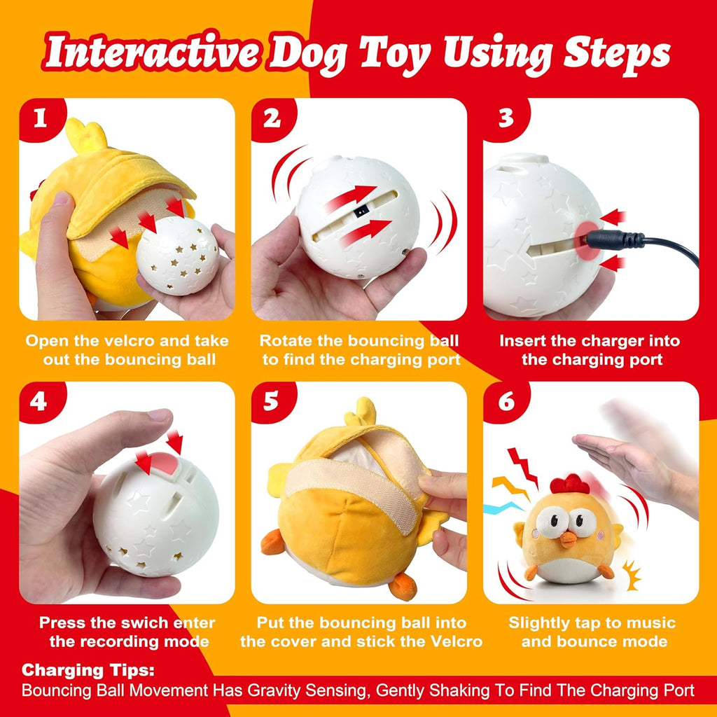 GUKCO Juguetes interactivos para perros, juguete de pelota chillona...