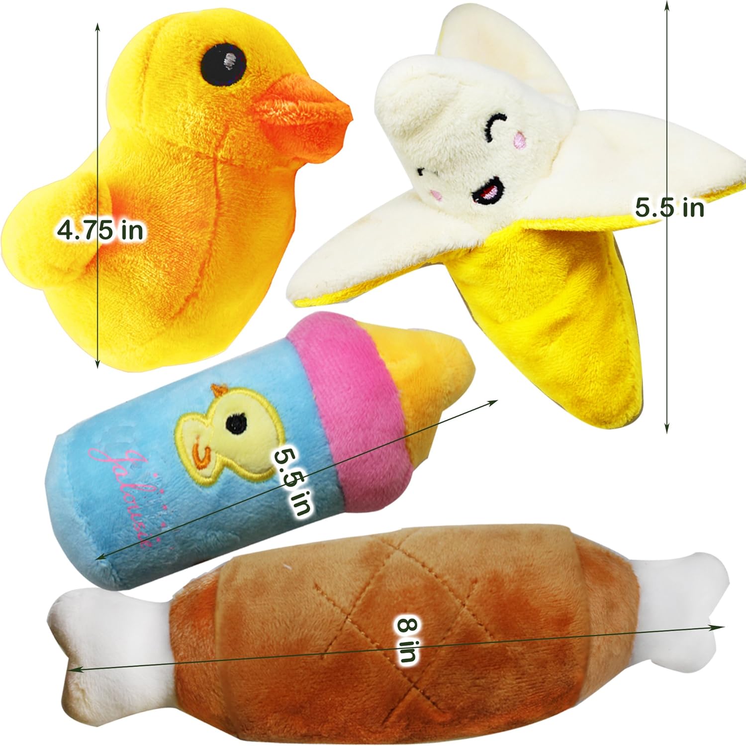 Jalousie Paquete de 12 juguetes chirriantes para perros, lindos jug...