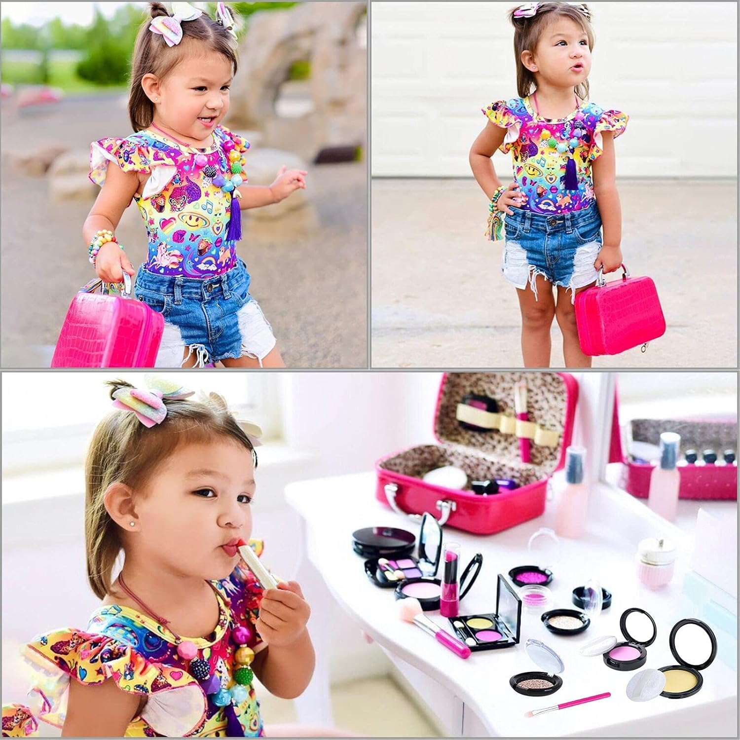 TEPSMIGO Paquete de 2 kits de maquillaje de simulación para niñas,...