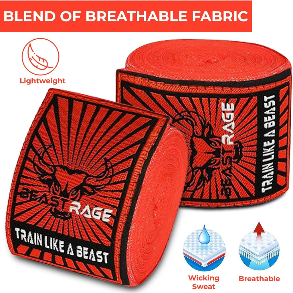 BEAST RAGE Vendas para manos de boxeo para MMA Kickboxing, muñequer...