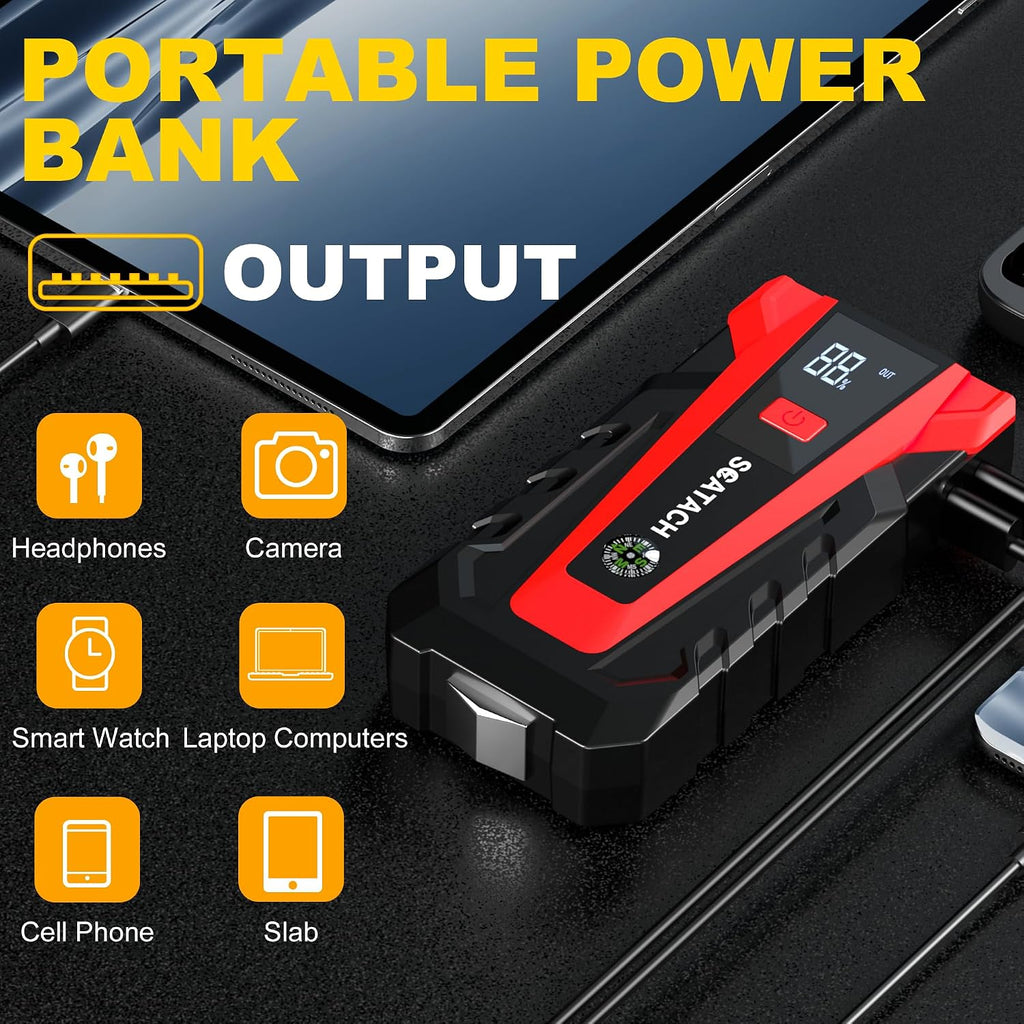 Scatach Jump Starter, 6000A batería Jumper Starter Caja de salto po...