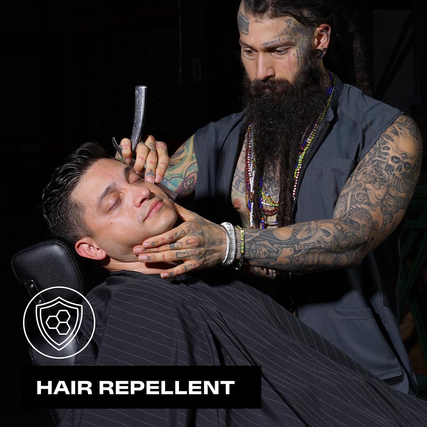 Barber Strong Chaleco de peluquero, repelente del cabello de los ho...