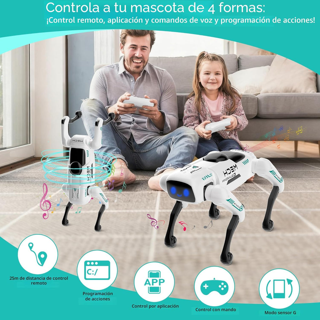 Dingdongwu - Perro robot inteligente para niños, mascota robótica d...