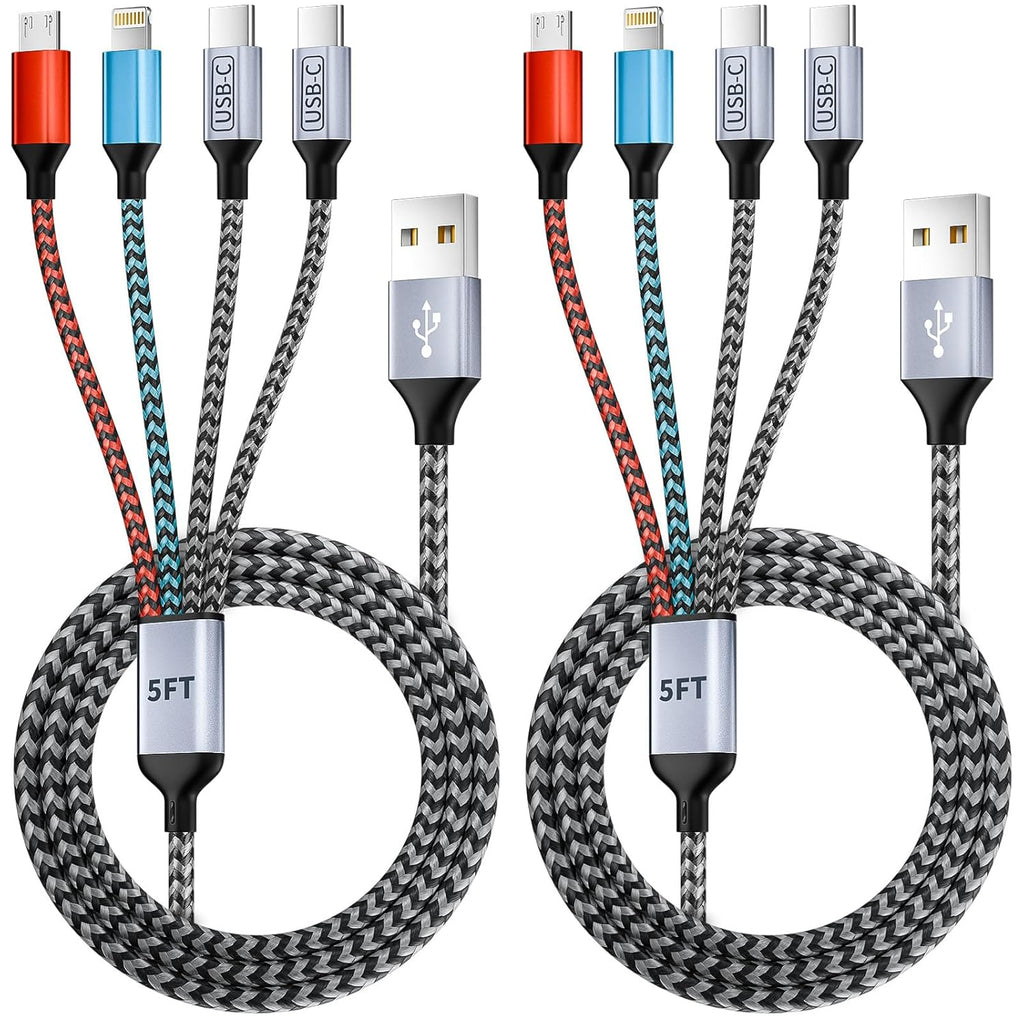 Cable de carga múltiple USB de doble tipo C, cables de carga 4 en 1...