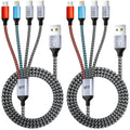 Cable de carga múltiple USB de doble tipo C, cables de carga 4 en 1...