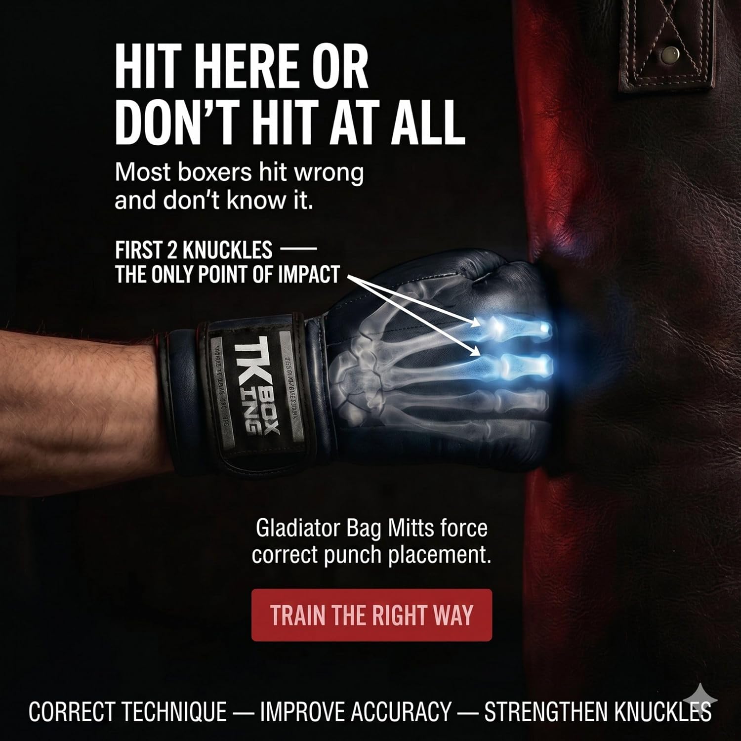 Guantes de Mitones de Saco de Boxeo Gladiador TK, Perfectos para Fo...