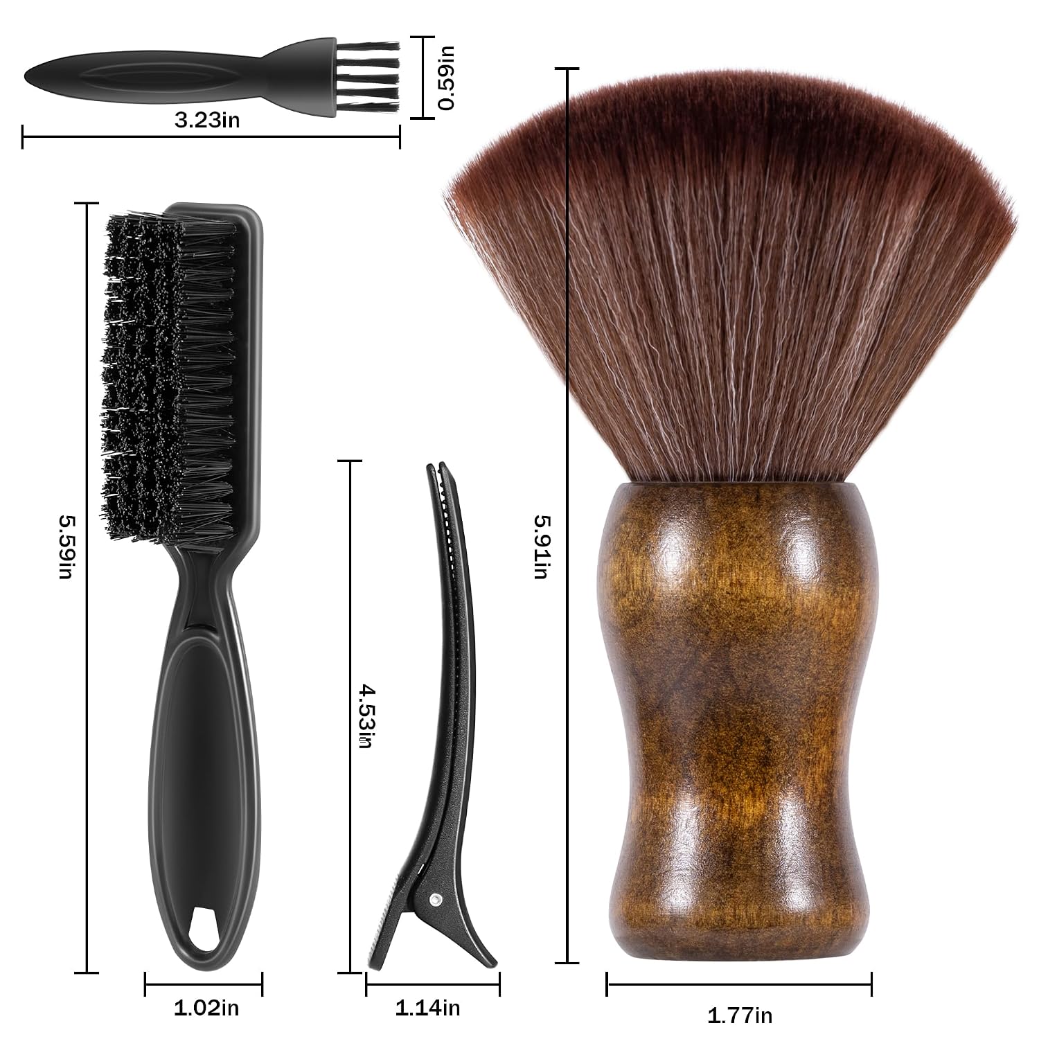 SALONSILK Juego de Brocha Quitapelusas para Cuello de Barbero y Bro...