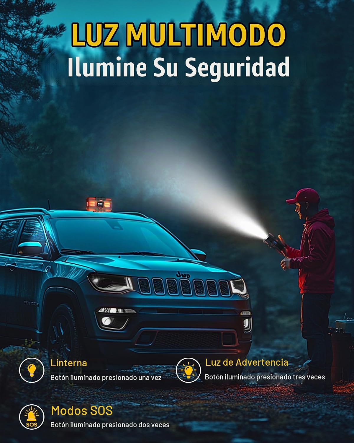 PJS06 Pro 6000A Arrancador de Coche (Todo Gas y Diésel de 12L), Ban...