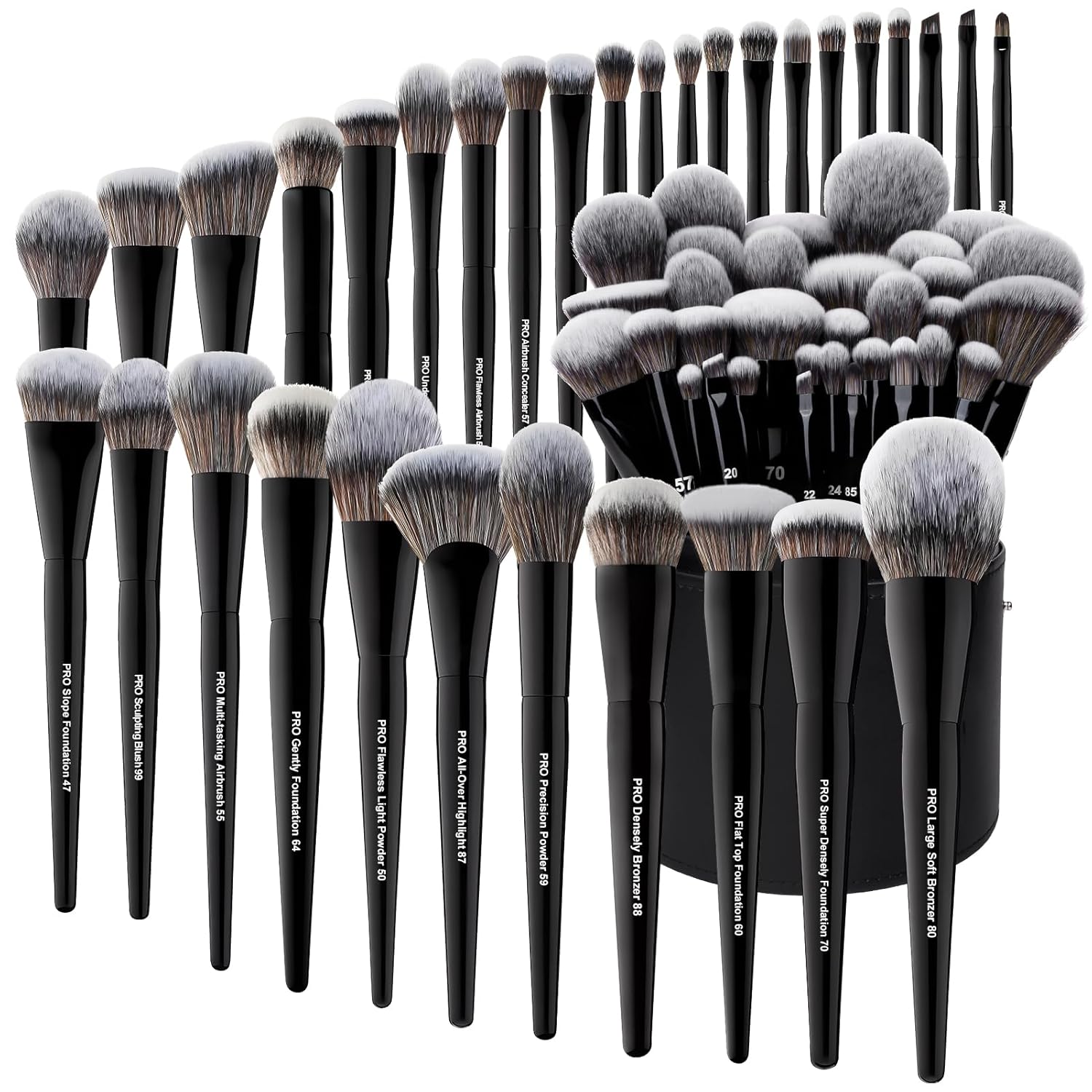 Bueart Design Juego de 32 brochas de maquillaje de grado PRO con so...