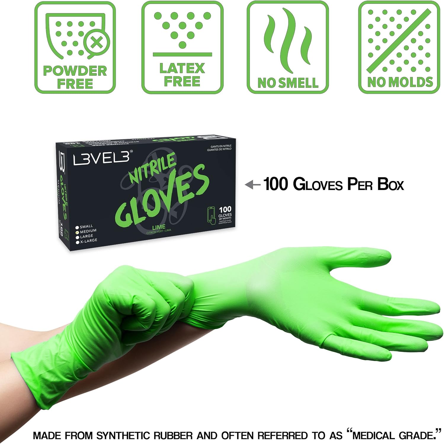 L3 Guantes de Nitrilo Nivel 3 - Guantes Desechables Profesionales d...