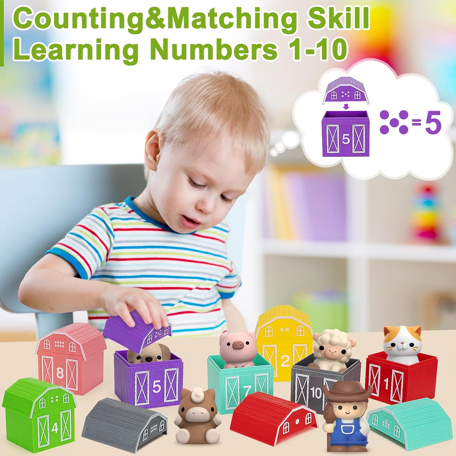 Juguetes de aprendizaje para niños de 1, 2, 3 años, 20 piezas de an...