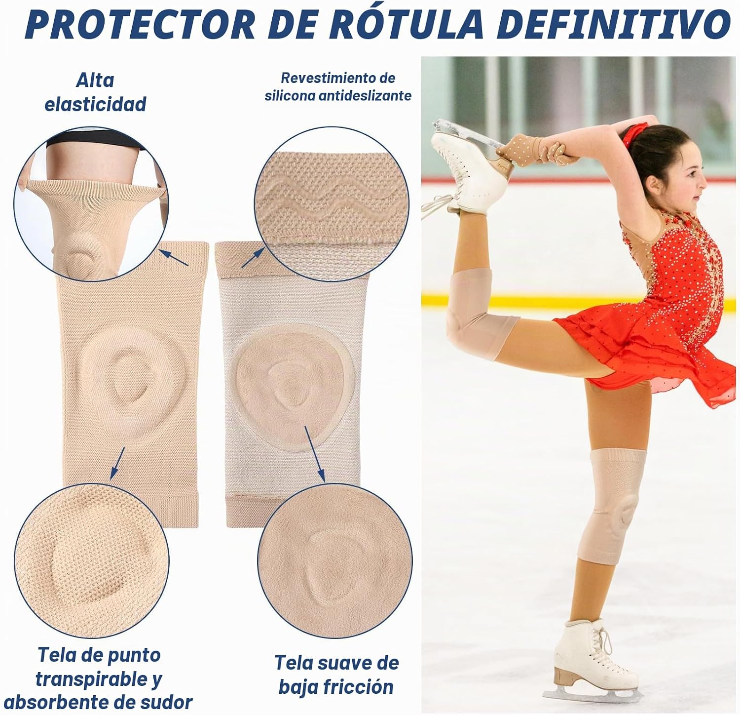Shappy 2 Pares de Rodilleras para Patinaje sobre Hielo con Gel para...