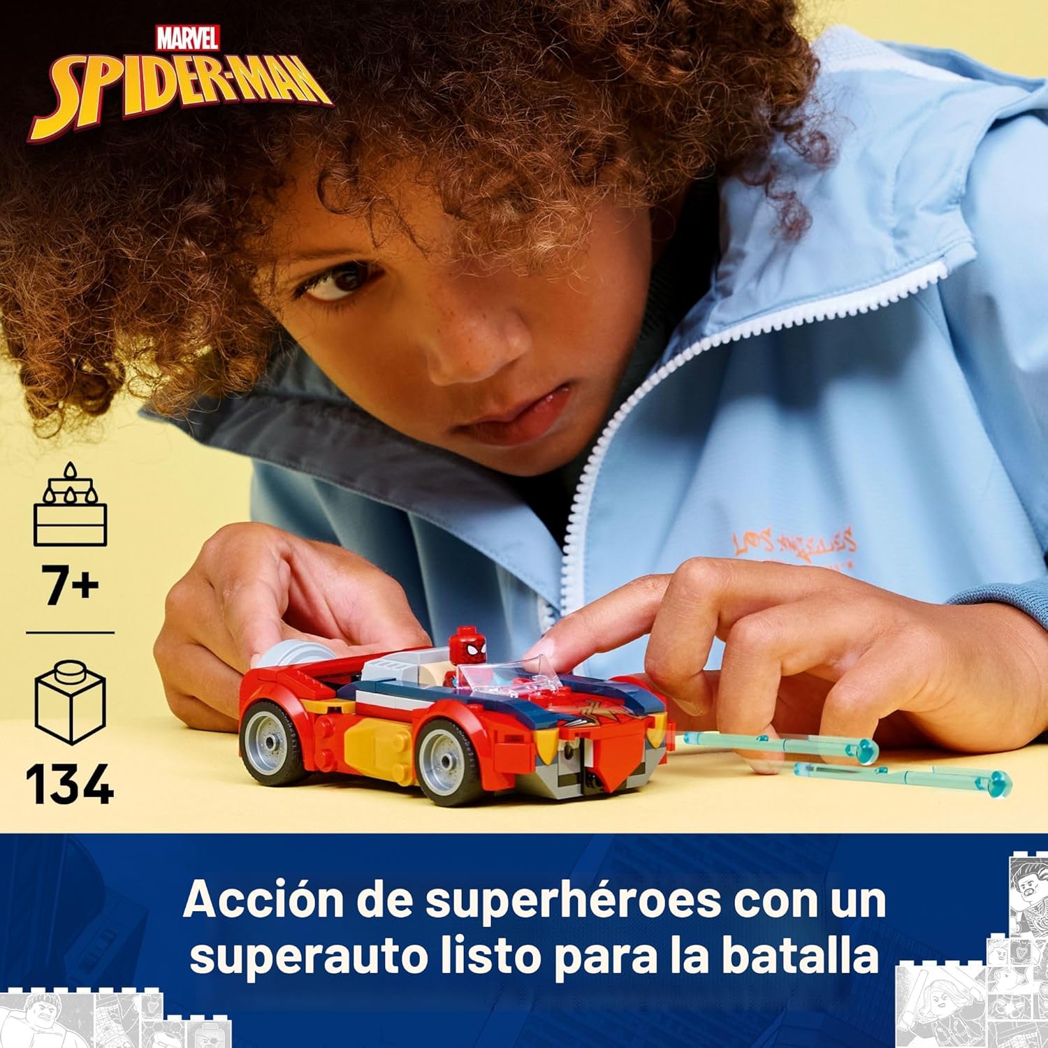 LEGO Marvel Spider-Man Car vs Lobezno venomizado juguete de constru...