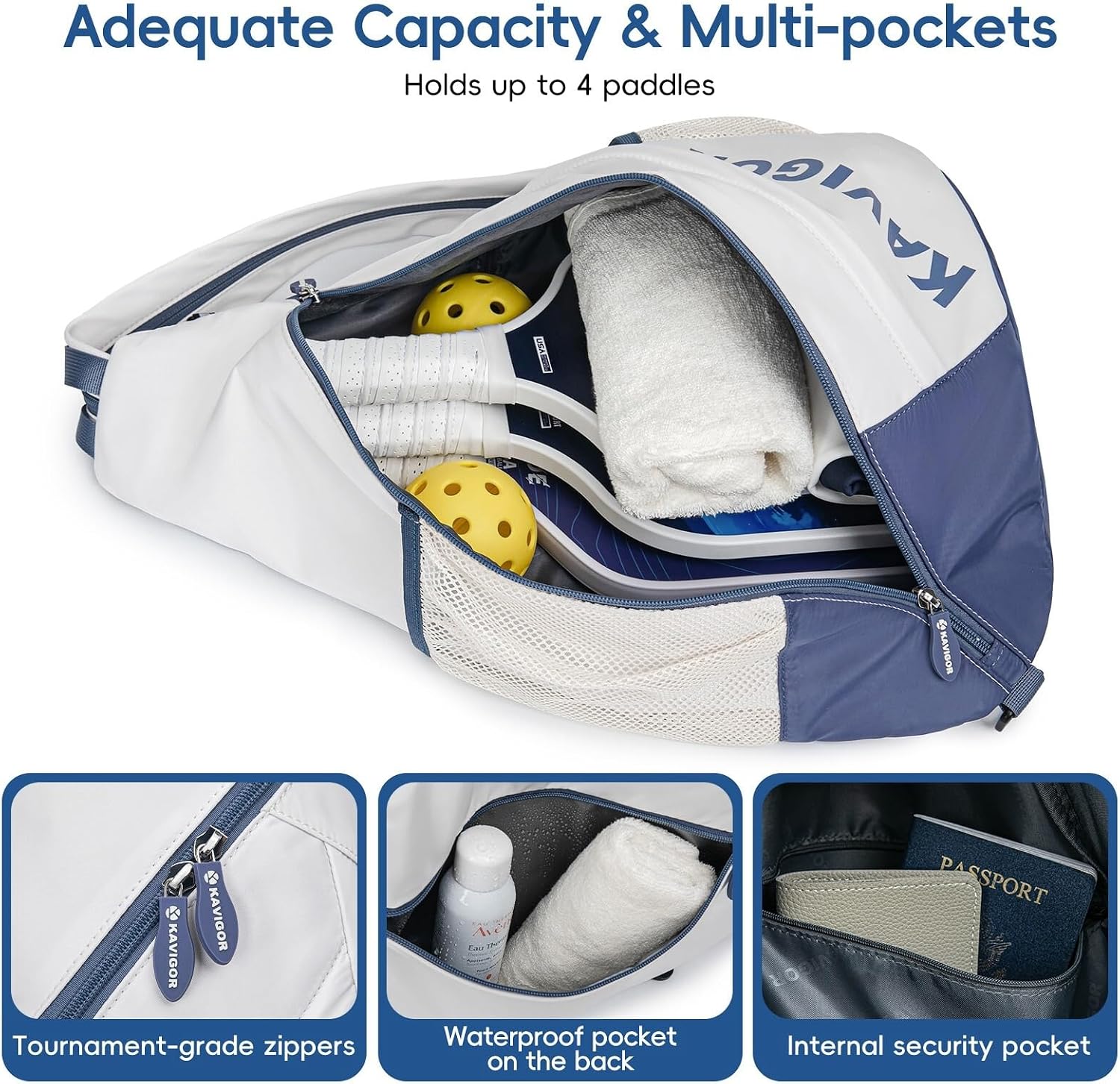 KAVIGOR Bolsa de pickleball 2025, mochila ultraligera convertible c...