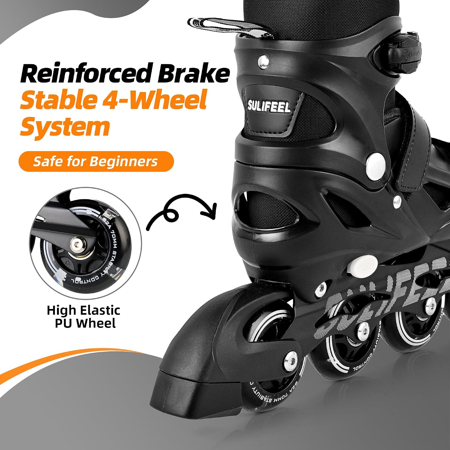 SULIFEEL Adjustable Light Up Kids Inline Skates Hard Shell Boys Gir...