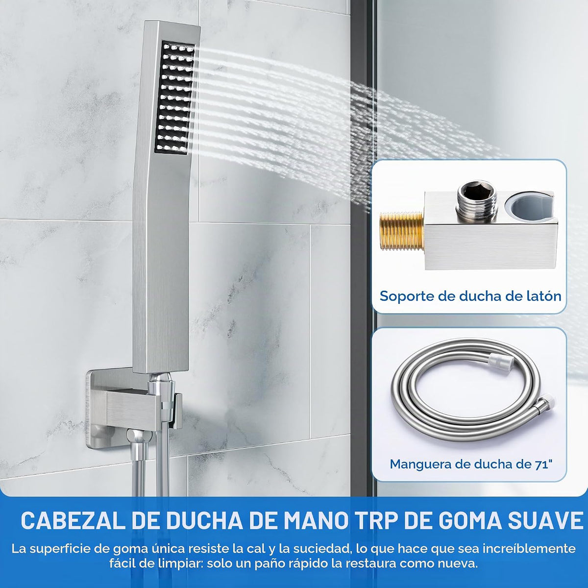 Hawkrown Juego de grifo de ducha de lluvia de lujo de 10 pulgadas,...