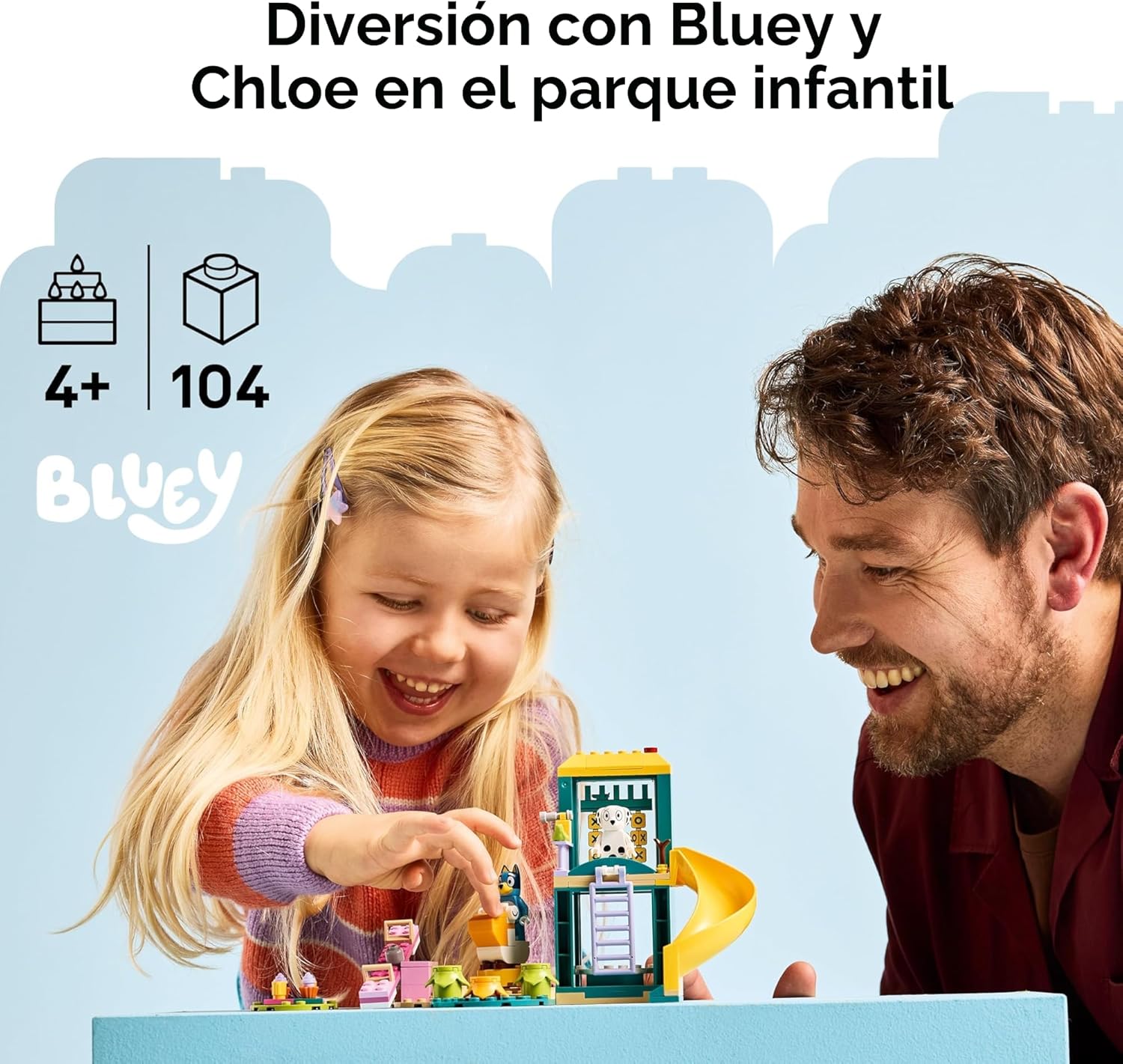 LEGO Bluey Patio de Juego Divertido con Bluey y Chloe Bloques de Co...