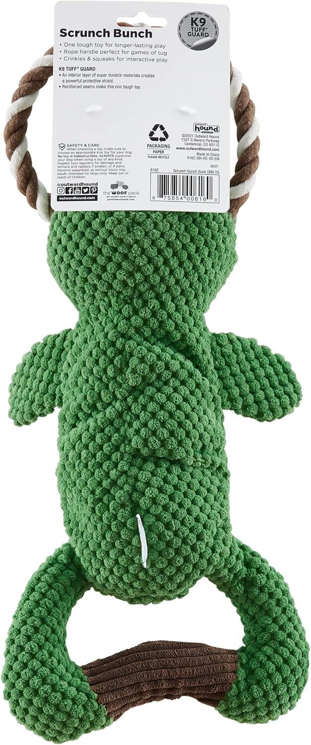 Outward Hound Scrunch Bunch Duck Juguete Interactivo de Peluche con...