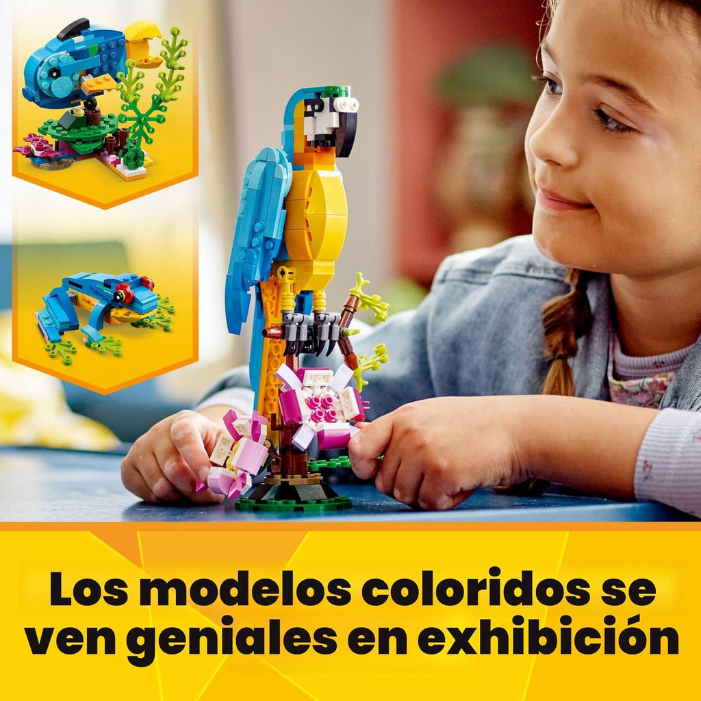 LEGO Creator 31136 - Juego de juguetes de construcción de loro exót...