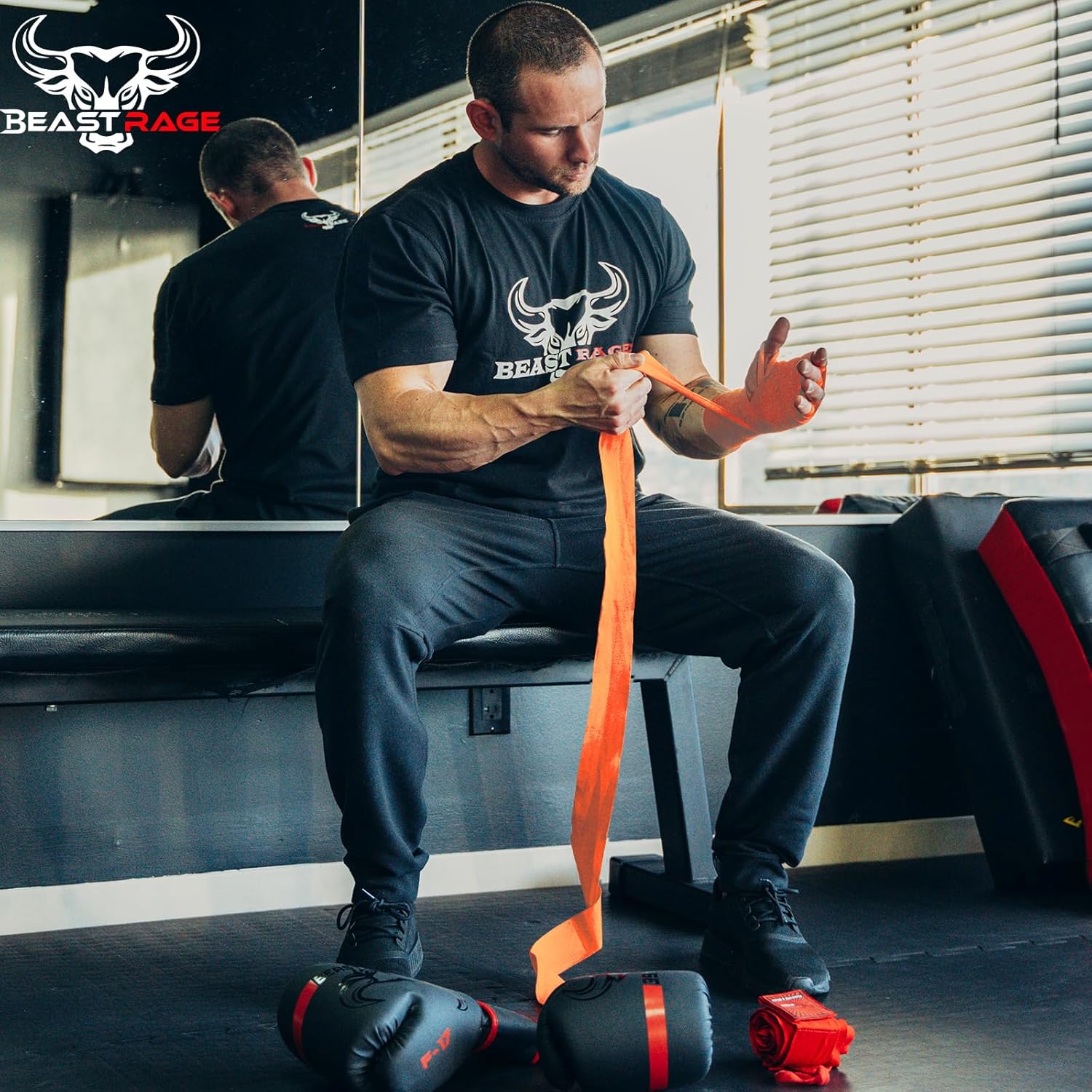 BEAST RAGE Vendas para manos de boxeo para MMA Kickboxing, muñequer...