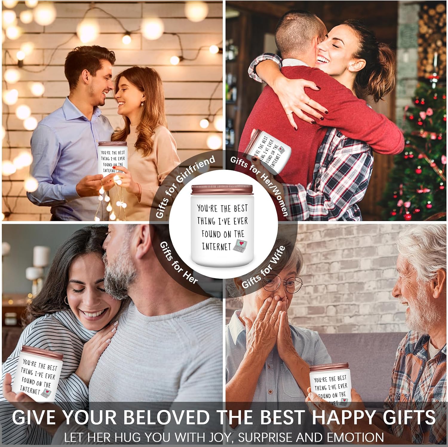 Homsolver Regalos para novia, ella, esposa, divertida vela de lavan...