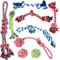TwoEar Paquete de 9 Juguetes de Cuerda para Perros \u2013 Juguetes...