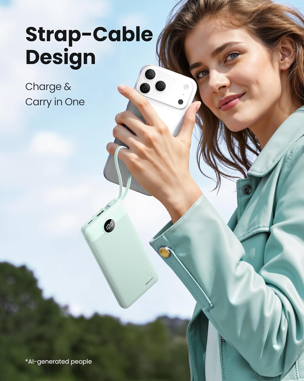 Coowisty Cargadores portátiles de 10000 mAh, banco de energía Slim...