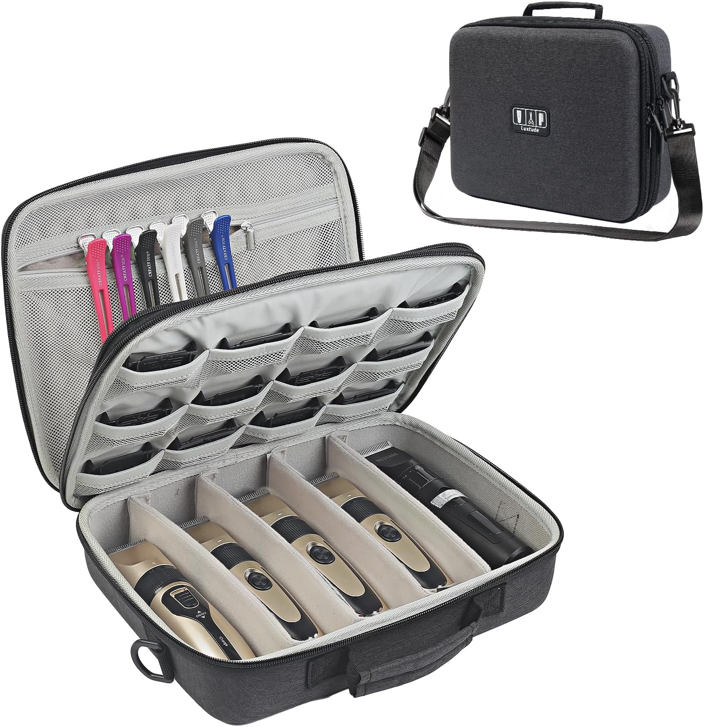 Luxtude Estuche Grande para Peluquero, Bolsas para Cortaúñas y Sumi...