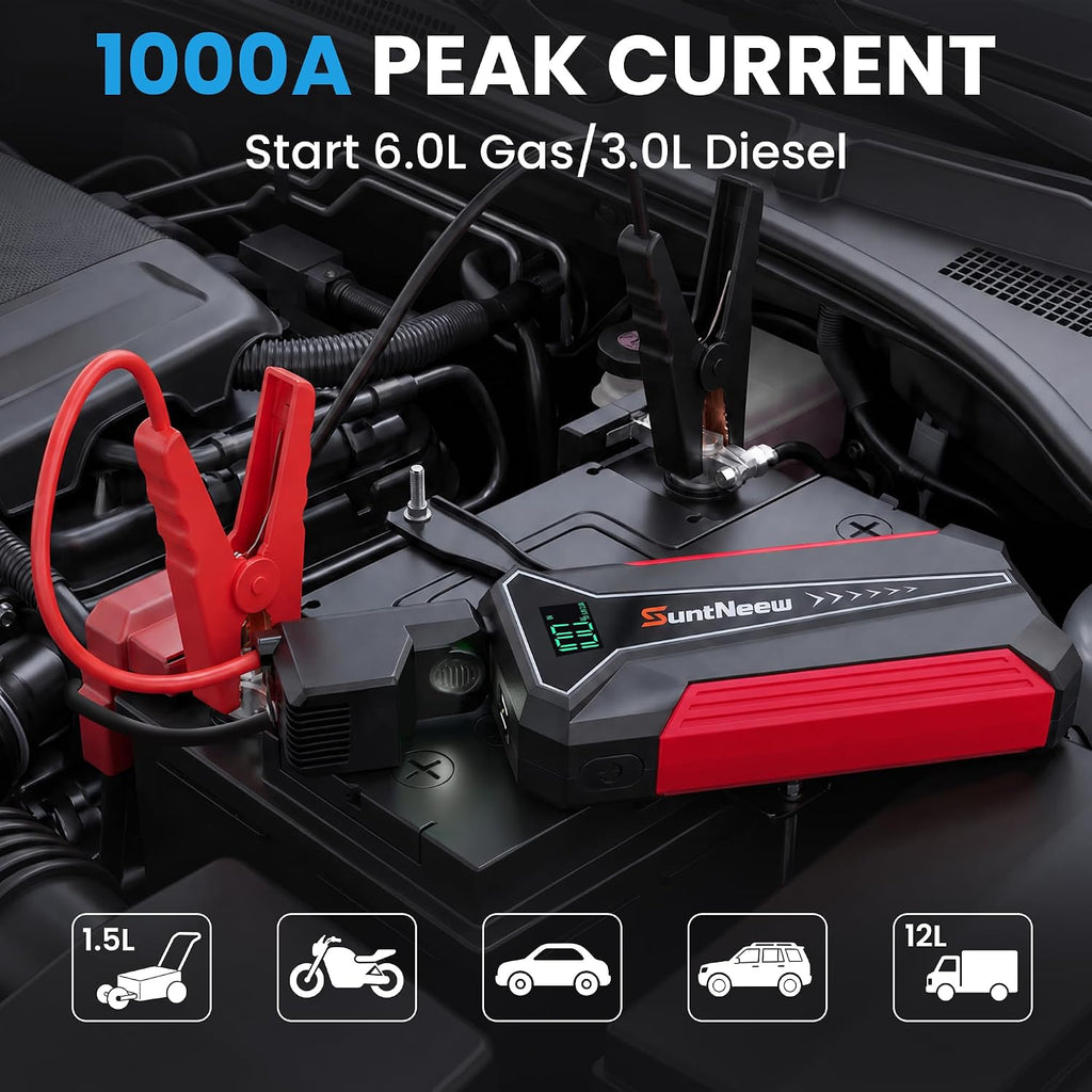 Jump Starter Power Bank de 8000 mAh (hasta 6.5 L de gasolina\/5.0 L...