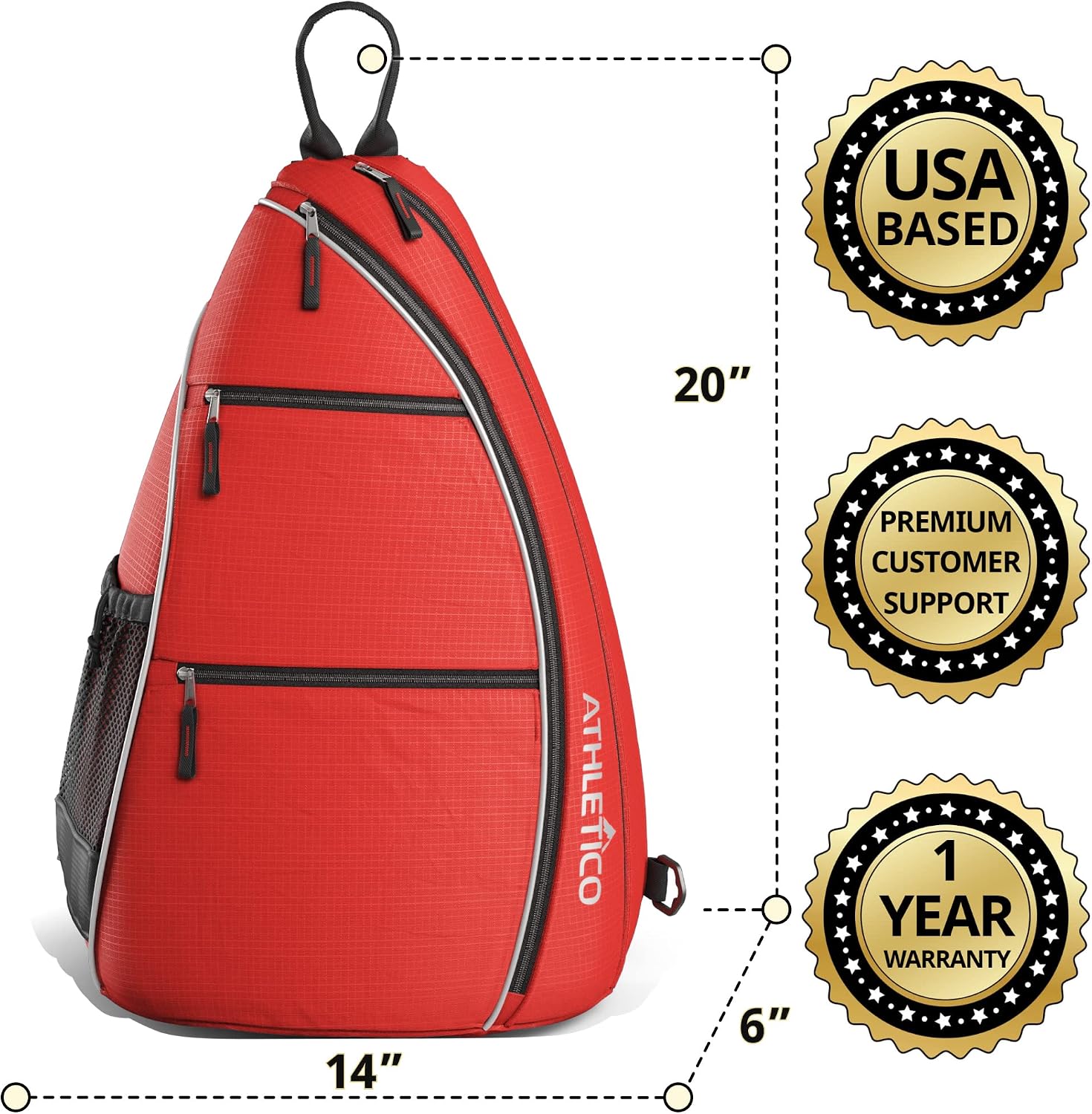 Bolsa de Hombro Athletico - Mochila Cruzada para Pickleball, Tenis,...