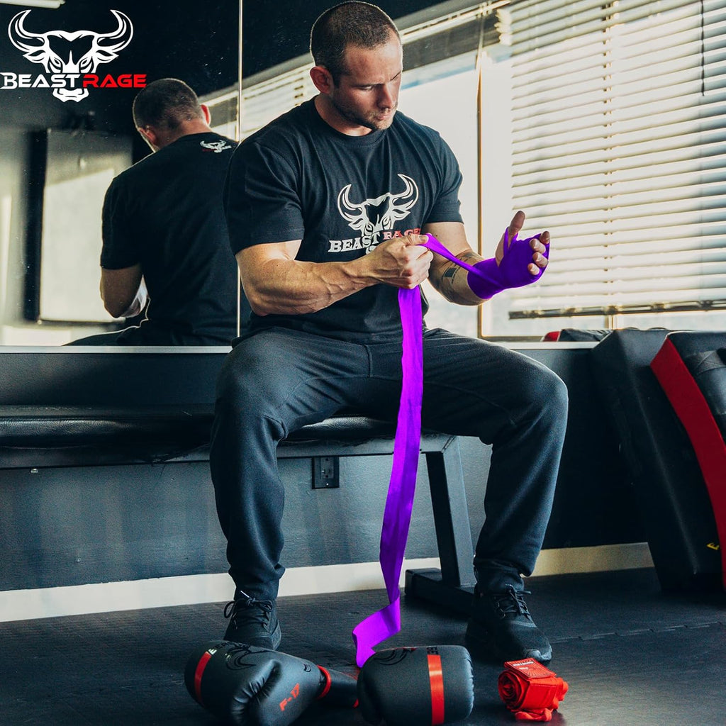BEAST RAGE Vendas para manos de boxeo para MMA Kickboxing, muñequer...