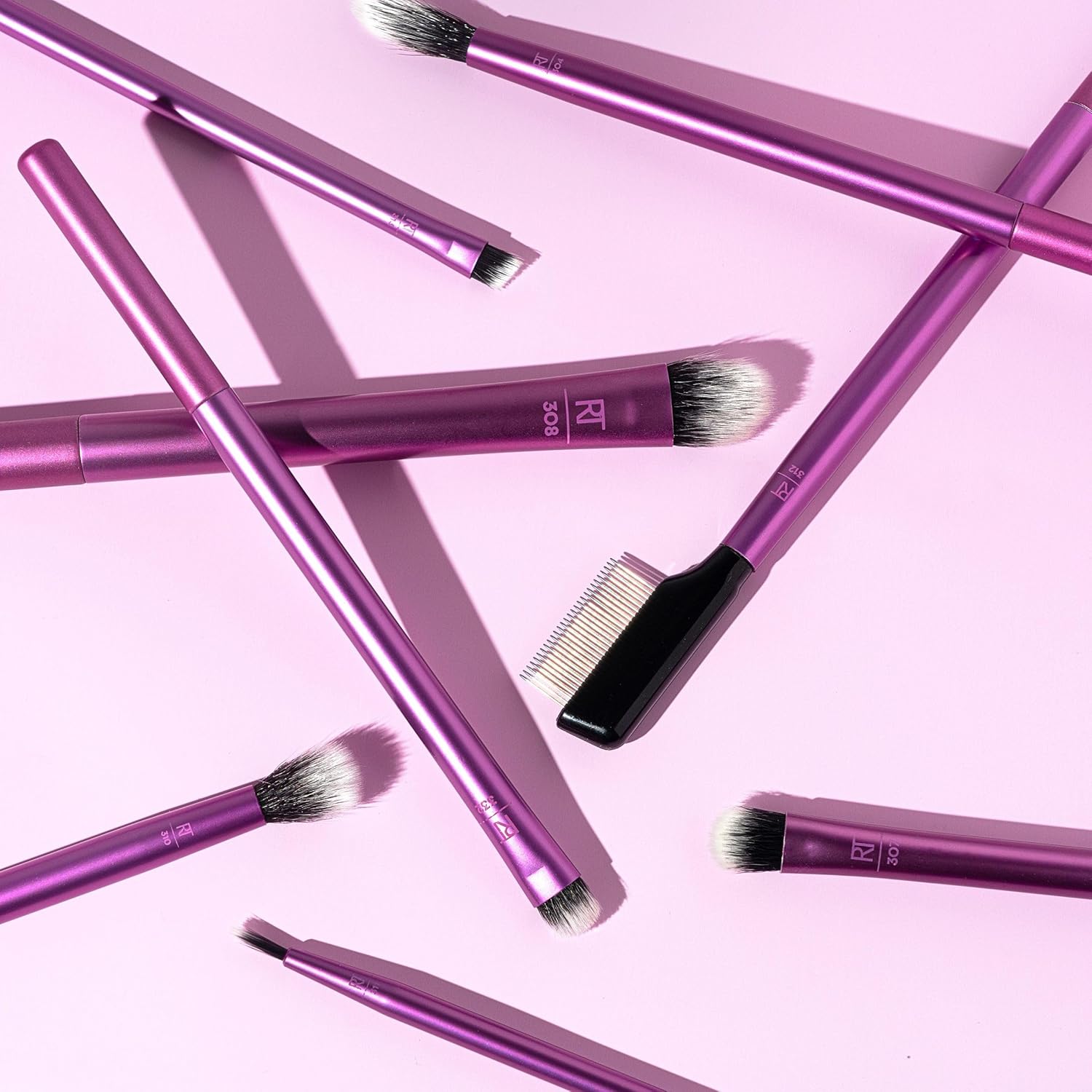 Real Techniques Juego de 8 Brochas de Maquillaje Esenciales para Oj...
