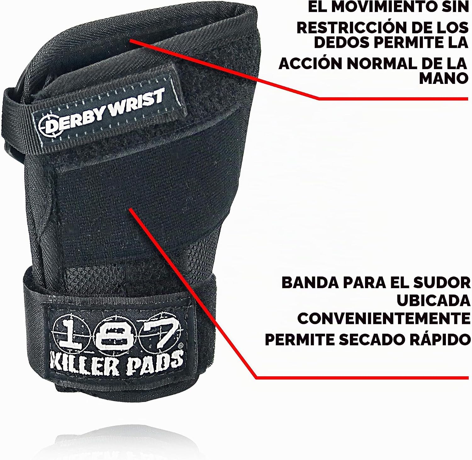 187 Killer Pads Protectores de muñeca Derby \u2013 Protección desli...
