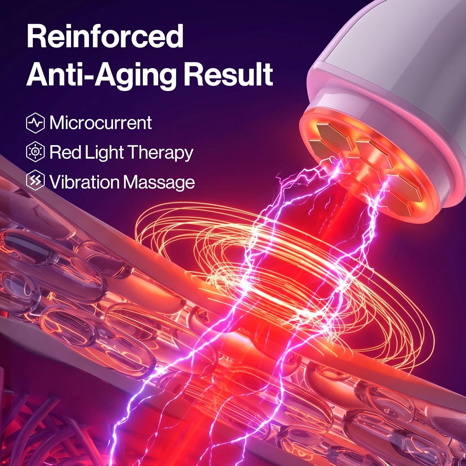 DermRays Dispositivo de microcorriente Multi-RF con luz roja de 650...