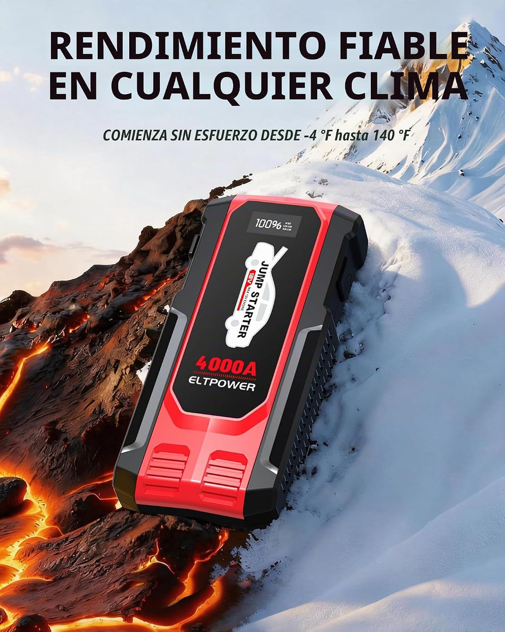 Arrancador de Batería de Coche 12V Paquete de Refuerzo de Batería 4...