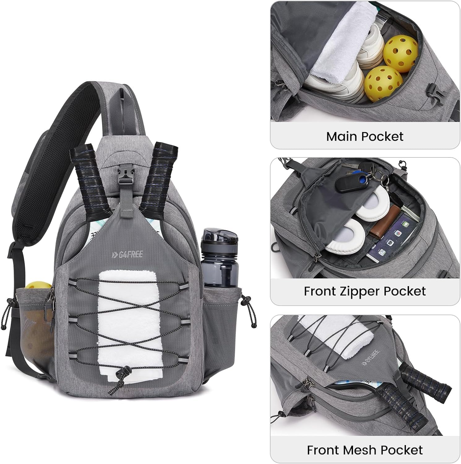 G4Free Pickleball Bag, bolso bandolera para hombres y mujeres, moch...