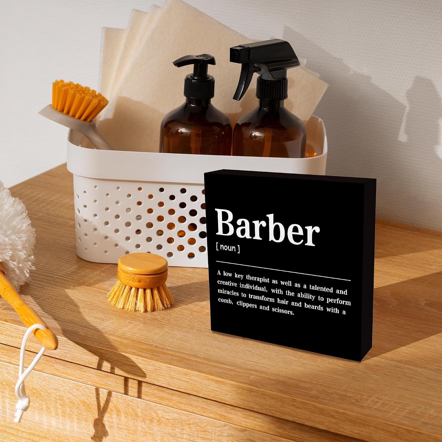 CUANFDDSF Letrero de madera para peluquería de peluquería y peluque...