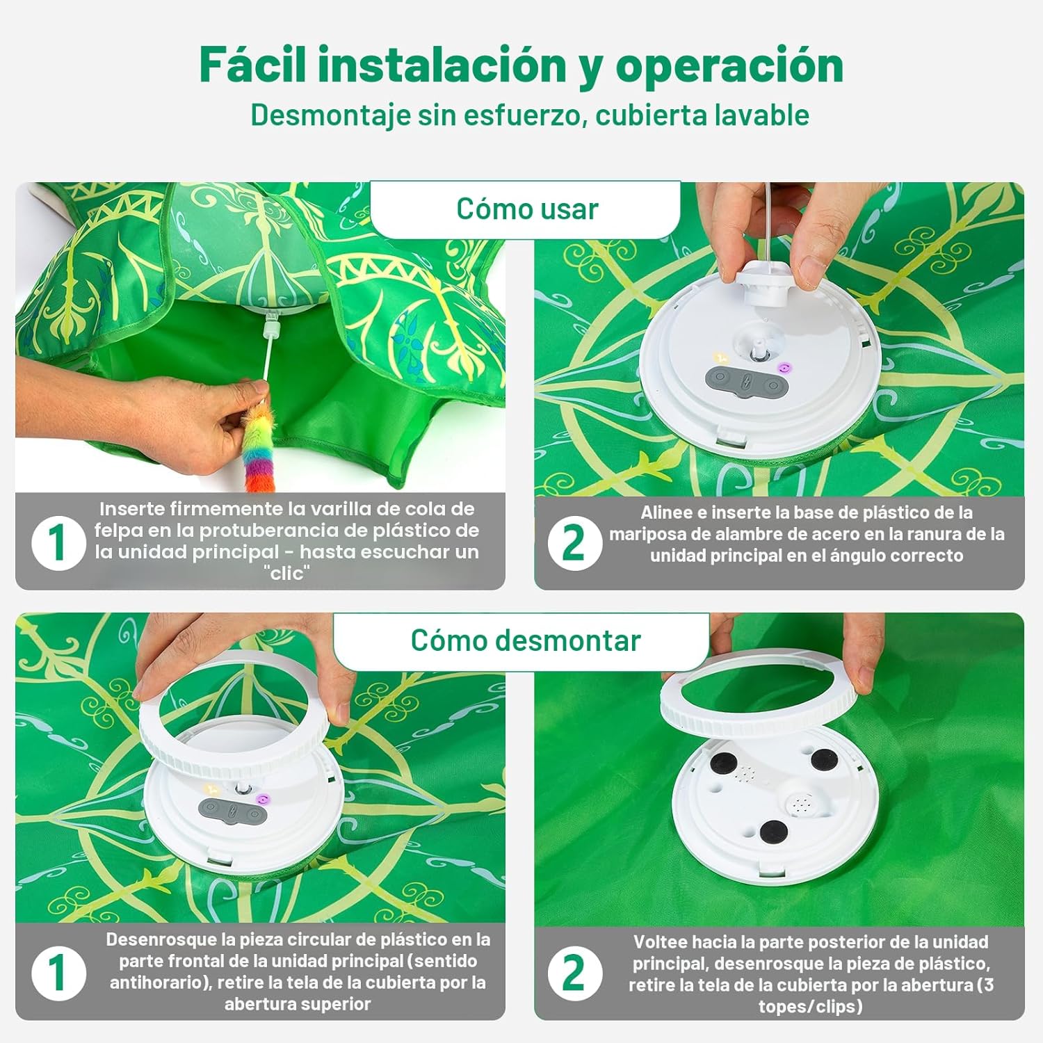 Qraxond Juguetes interactivos para gatos de interior, [Nuevamente a...