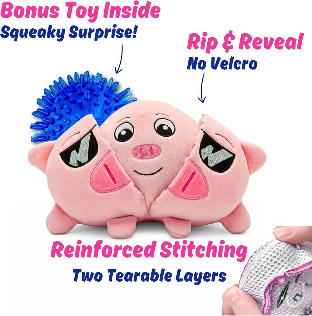 PeppyPawz - Piggy - Juguete masticable 3 en 1 para perros con bola...