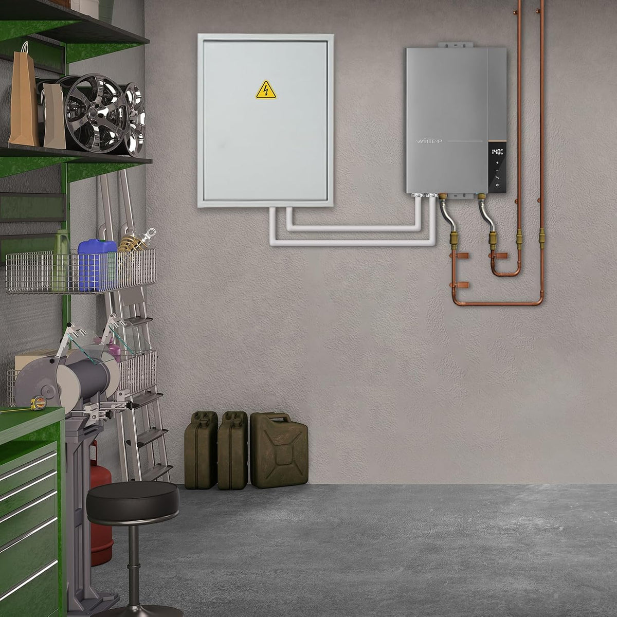 WINTEMP Calentador de agua eléctrico sin tanque de 36kW 240V ETL |...