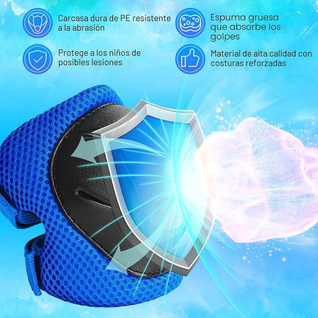 Wemfg - Juego de protección para niños, rodilleras para niños de 3...