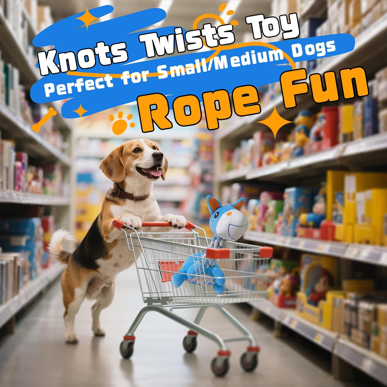 DSUMD Knots Twists Juguete para Perros, Juguete de Cuerda Chirriant...