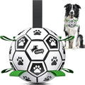 QDAN - Pelota de fútbol con correas para perros, juguetes interacti...